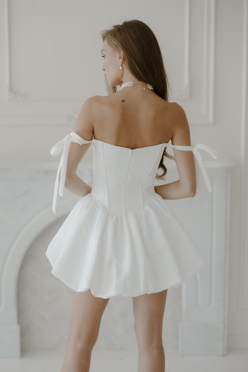 Untamed Petals Muse Mini Dress In White