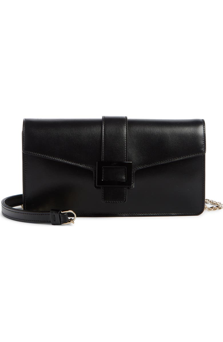 Roger Vivier Viv Leather Clutch, Main, color,