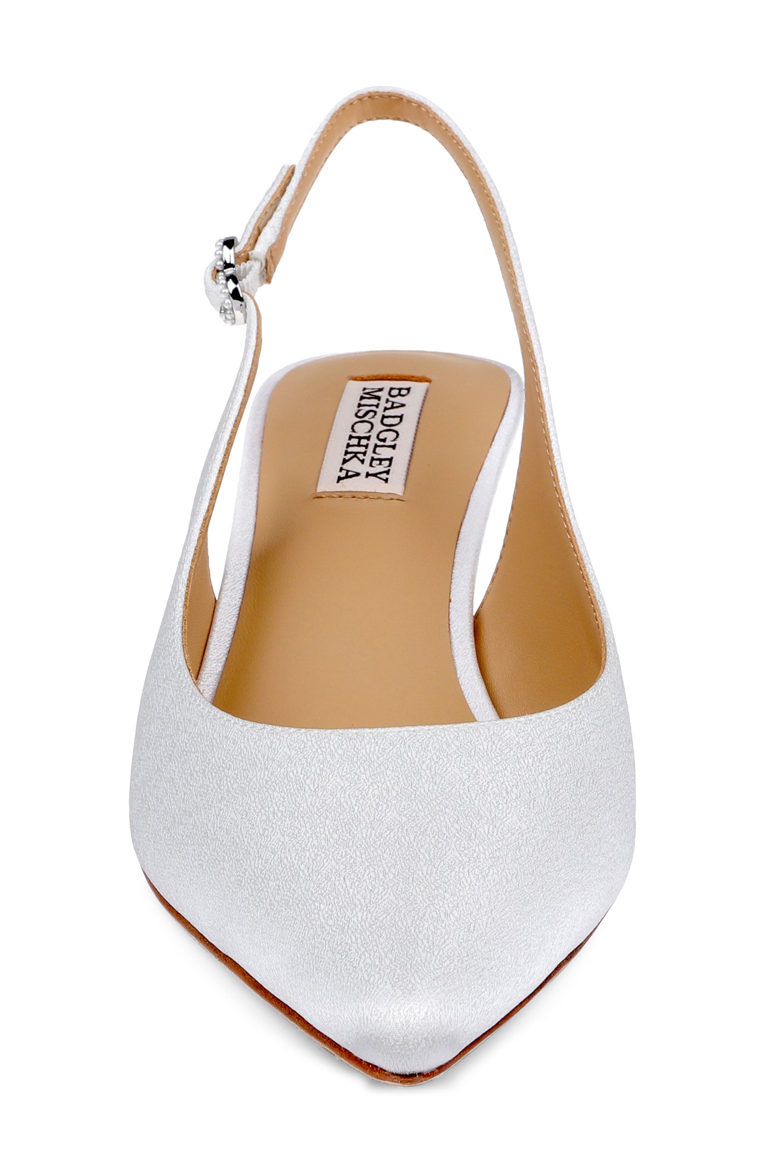 Ruthie Slingback Pointed Toe Pump, Alternate, color, WHITE CREPE