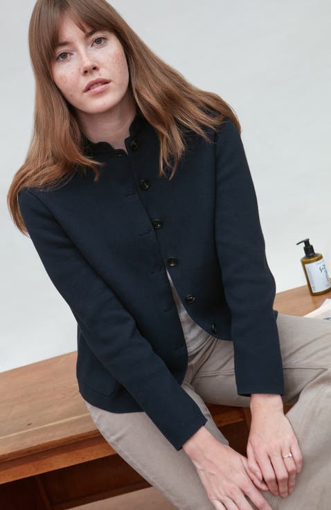 Midweight Cotton Knitted Nehru Jacket