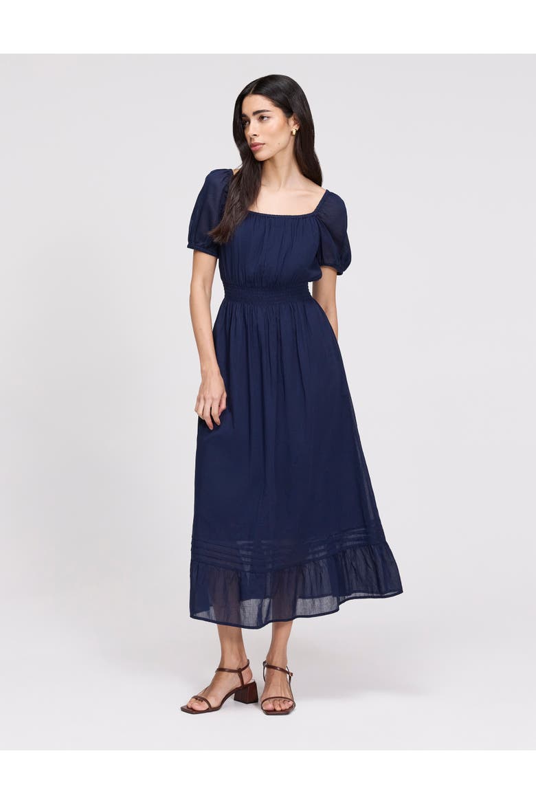 Mandy Cotton Voile Midi Dress, Alternate, color, Navy