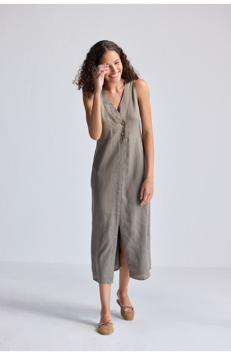 Reistor Straight Dress with Front Slit, Alternate, color, Dark Green