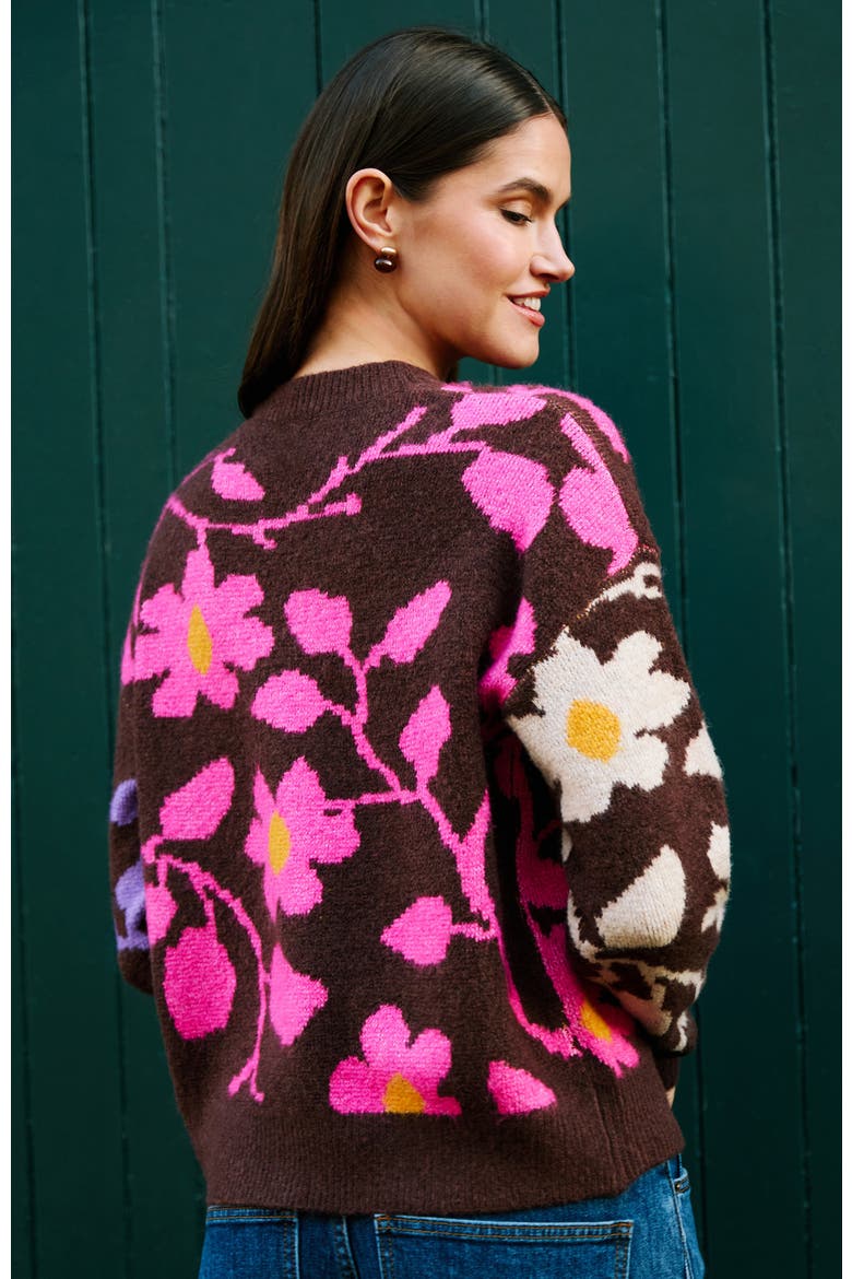 Floral Intarsia Relaxed Fit Jumper, Alternate, color, Multi