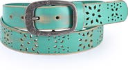OLD TREND Blooming Genuine Leather Perforated Floral Vintage Belt