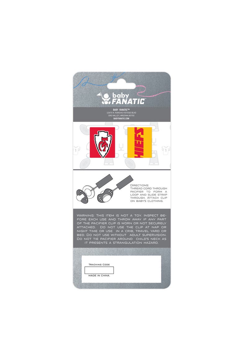 Kansas City Chiefs Pacifier Clip 2-Pack, Alternate, color, Multicolor