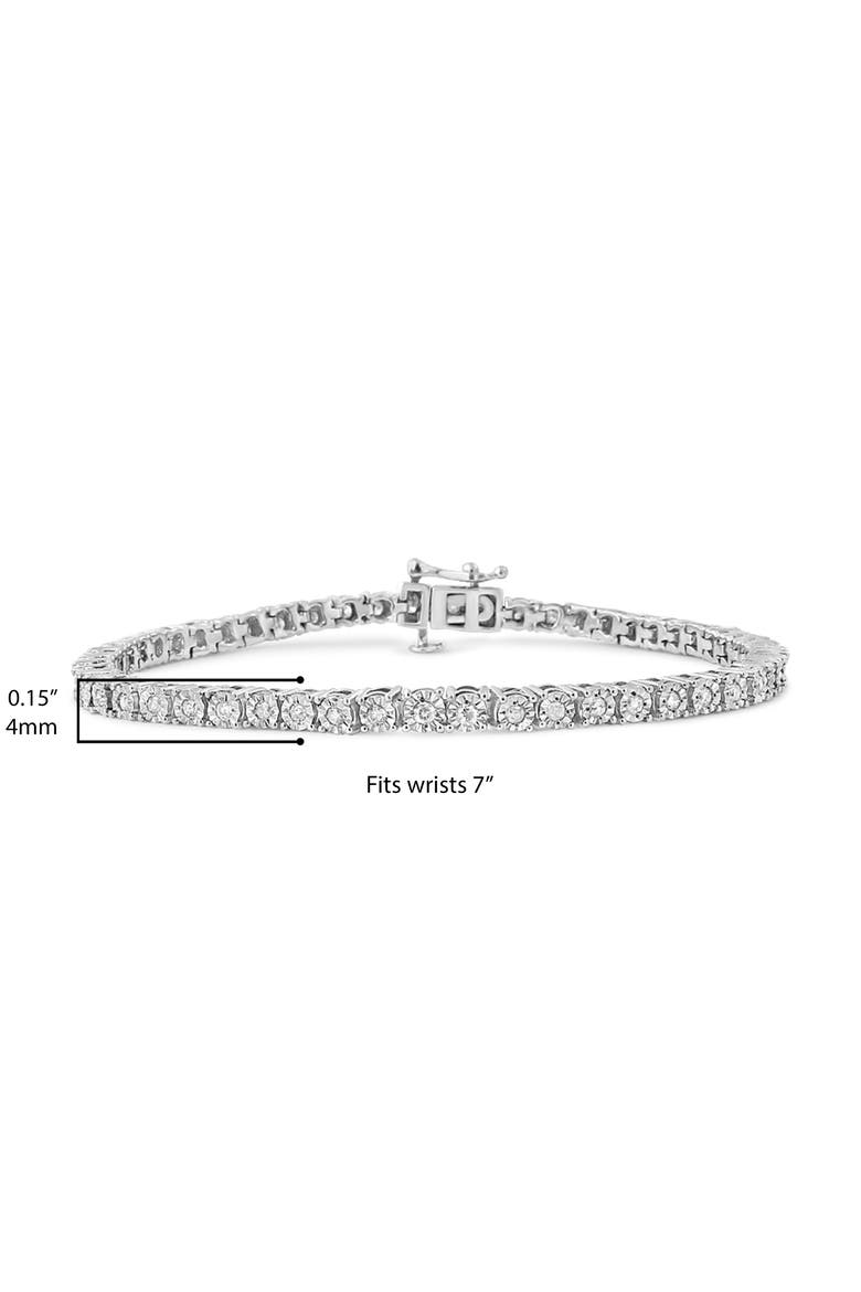 Silver 1.0 Cttw Rustic Diamond Tennis Bracelet, Alternate, color, Silver