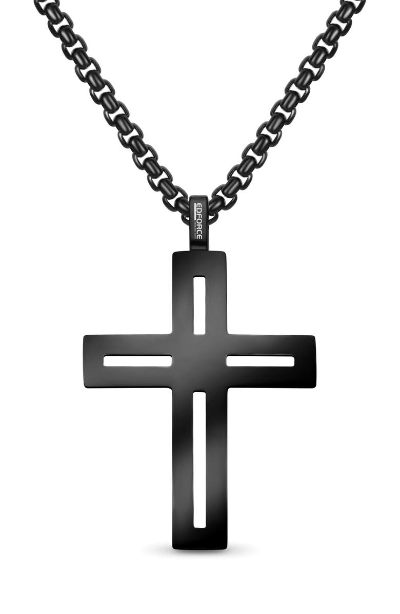 EDFORCE Men's Cut-Out Cross Necklace, Alternate, color, 