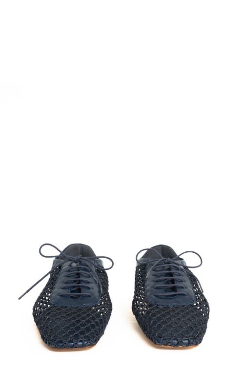 Andrea Gomez Antonia Mesh Flat In Navy