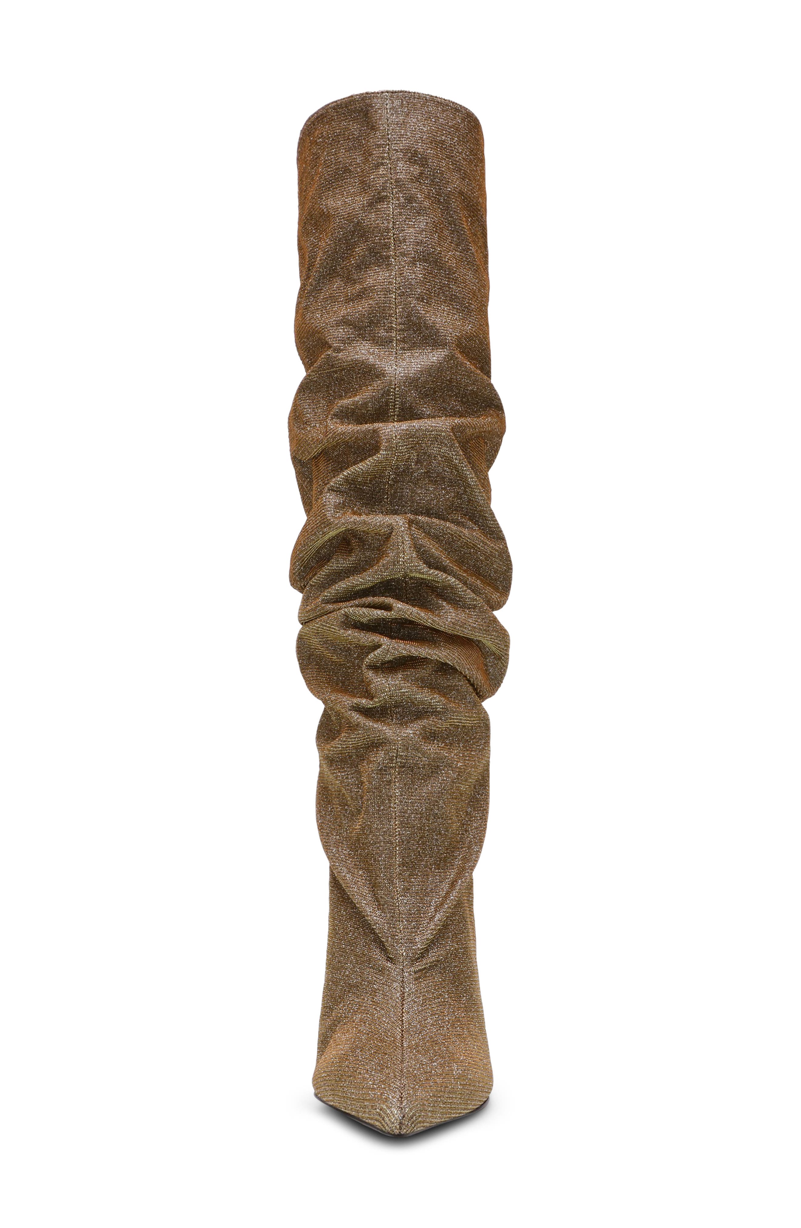Distortion Knee High Boot, Alternate, color, GOLD GLITTER
