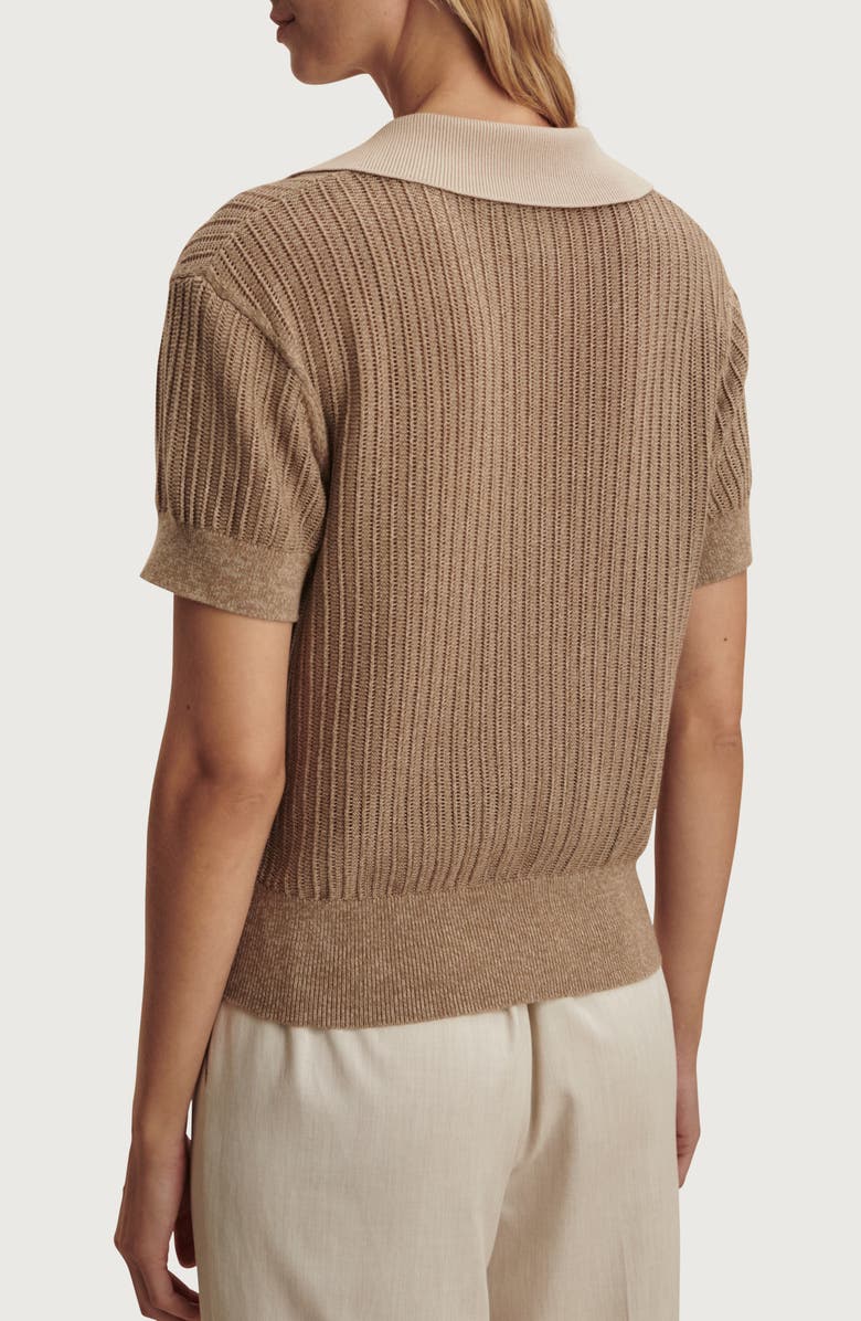 Varley Perrine Knit Polo, Alternate, color, Sepia Twist