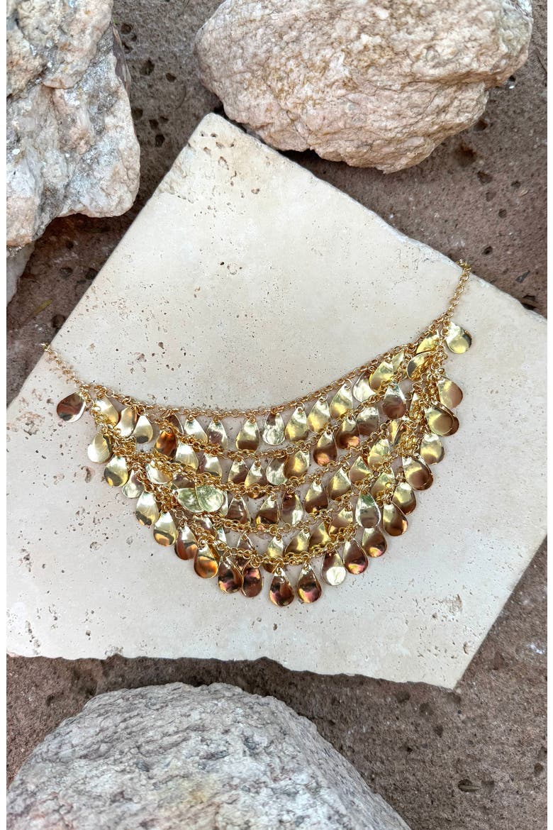 Droplet Bib Necklace, Alternate, color, GOLD