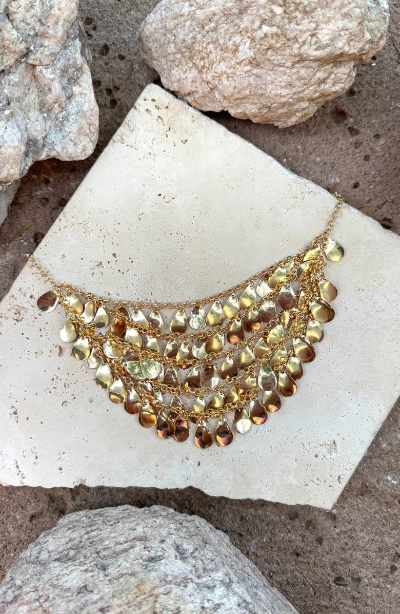 Adornia Droplet Bib Necklace, Alternate, color, Gold