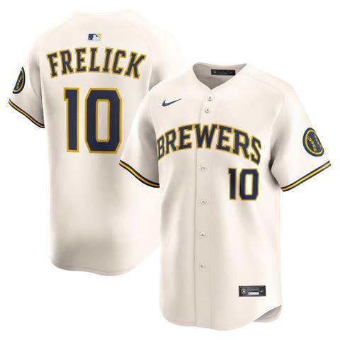 Men's Nike Sal Frelick Cream Milwaukee Brewers Home Limited Player Jersey