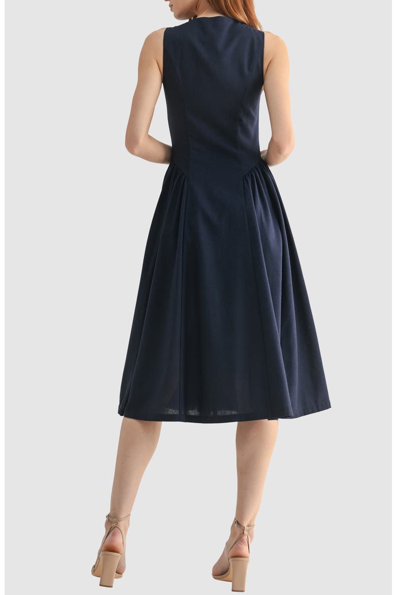 Button-Up Midi Dress, Alternate, color, DARK NAVY