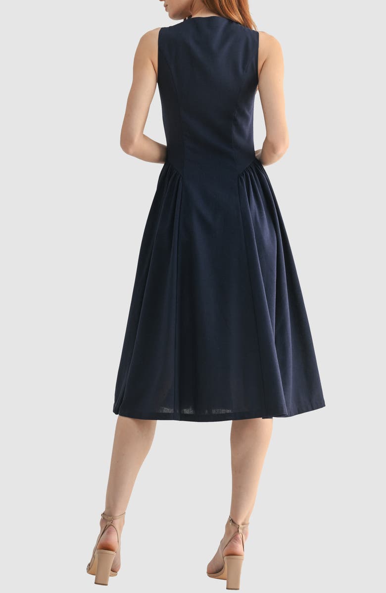 Mila Mae Button-Up Midi Dress, Alternate, color, Dark Navy
