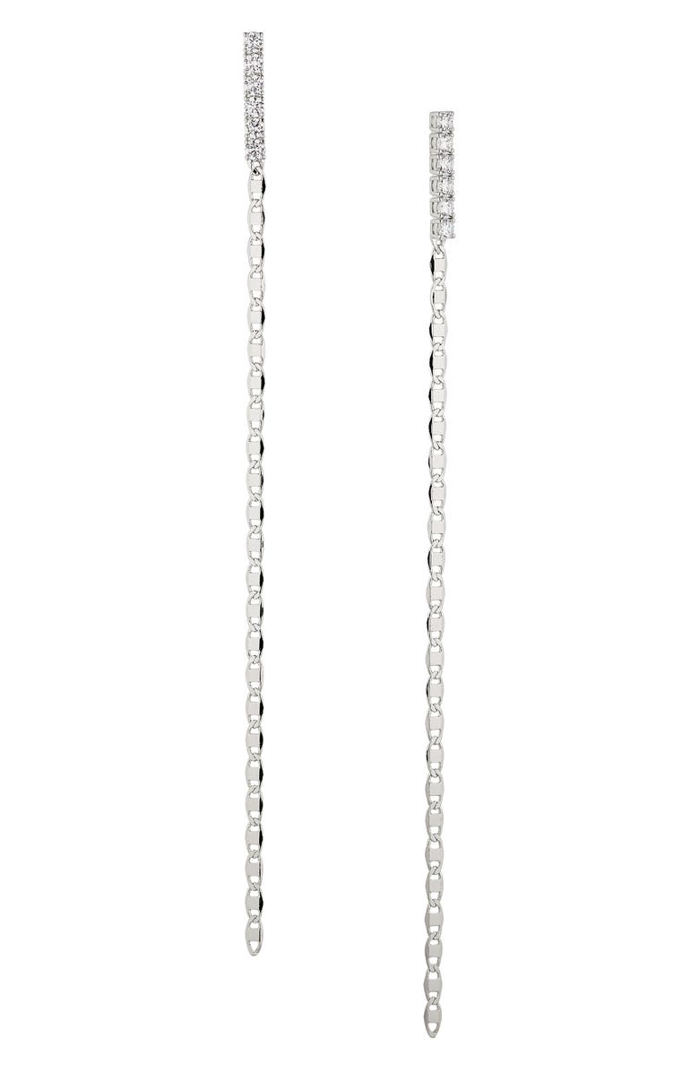 Nadri Isle Linear Cubic Zirconia Drop Earrings, Main, color, 