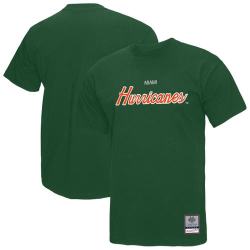 Mitchell & Ness Green Miami Hurricanes Elite Script T-shirt