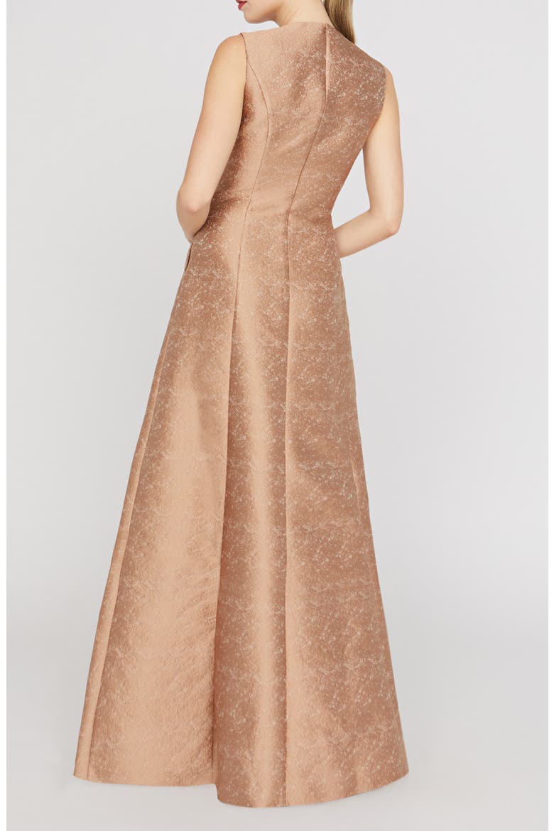 Gabriella Jacquard Gown, Alternate, color, GOLD