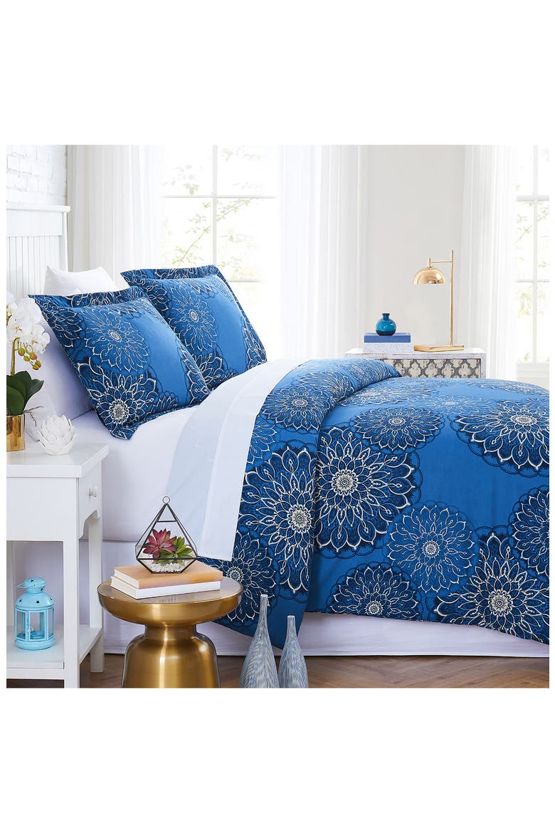 Luxury Collection 300 Thread-Count Percale Long Staple 100% Cotton Oversized Duvet Cover Set, Alternate, color, BLUE