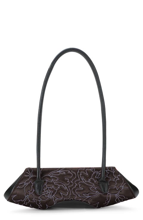 Elizabeth Mini Floral Quilted Leather Baguette Bag