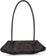 behno Elizabeth Mini Floral Quilted Leather Baguette Bag