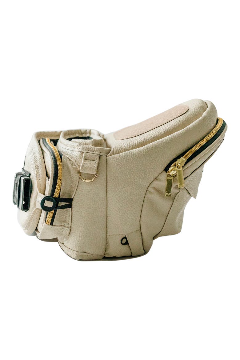 Quilted Faux Leather Hip Seat Carrier, Alternate, color, CREAM