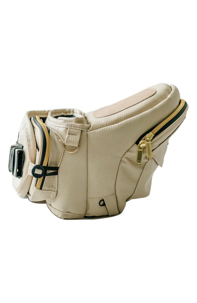 Tushbaby Quilted Faux Leather Hip Seat Carrier, Alternate, color, Cream