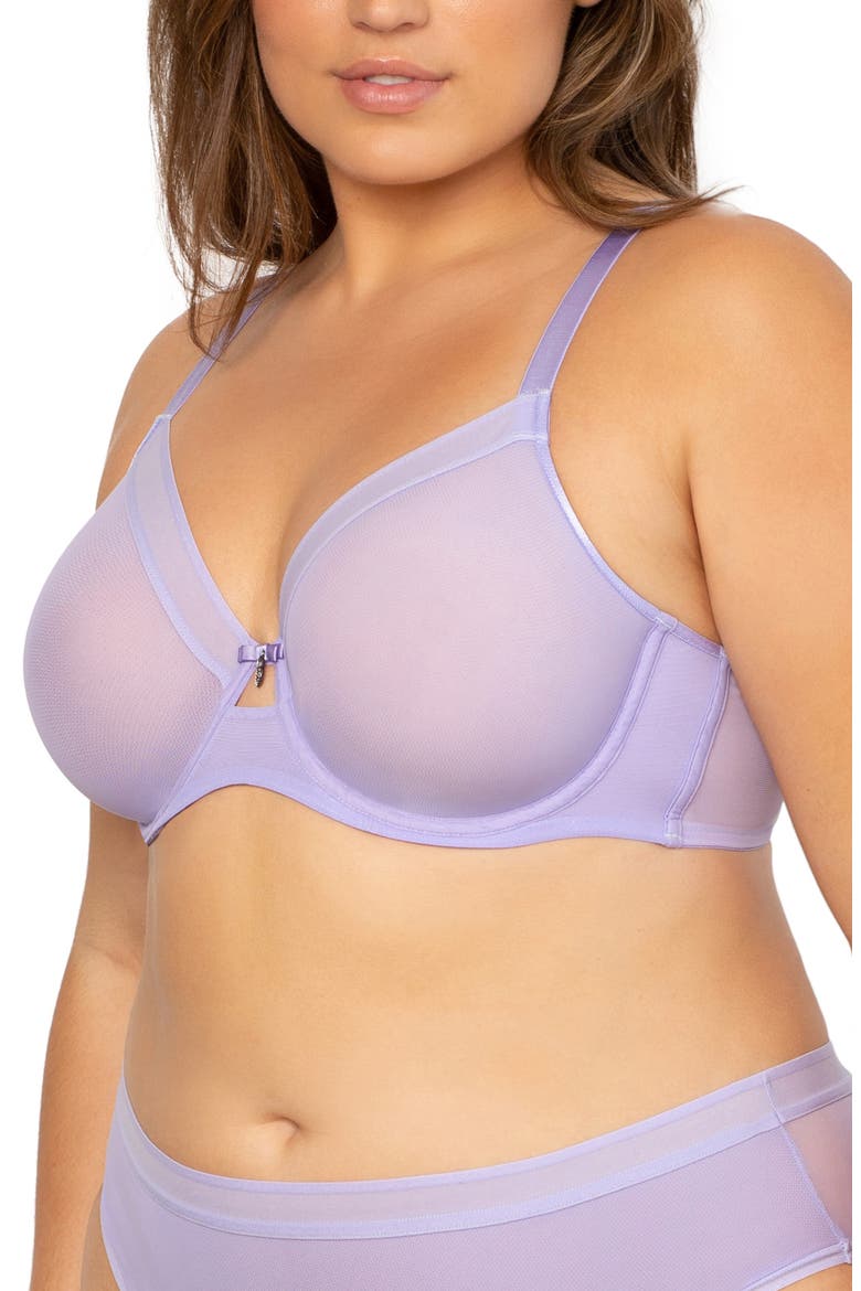 Sheer Mesh Underwire Unlined Bra, Alternate, color, LAVENDER MIST