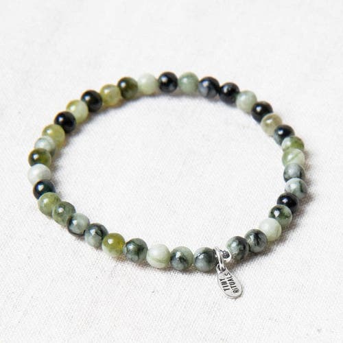 Tiny Rituals Natural Vine Flower Xiuyu Jade Energy Bracelet In Earthy Green