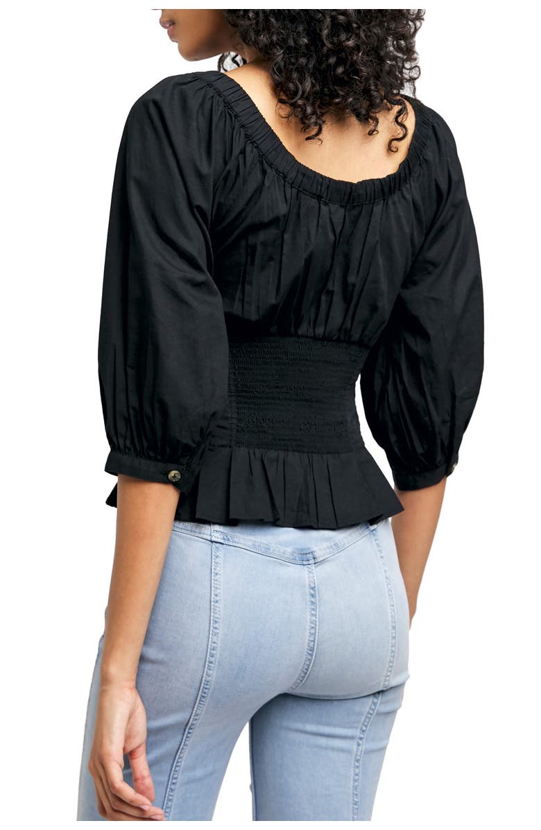 Free People Teagan Solid Puff Sleeve Top, Alternate, color,
