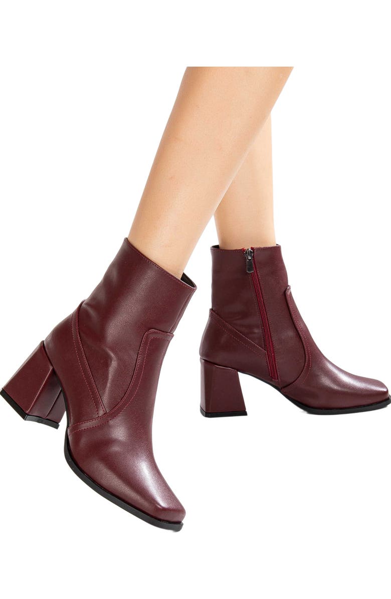 Forever & Always Shoes Maya Heeled Ankle Boots, Alternate, color, Burgundy