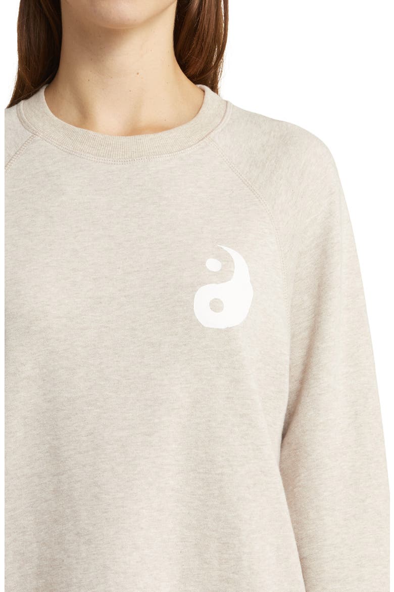Bridget Yin & Yang Cotton French Terry Sweatshirt, Alternate, color, OATMEAL HEATHER