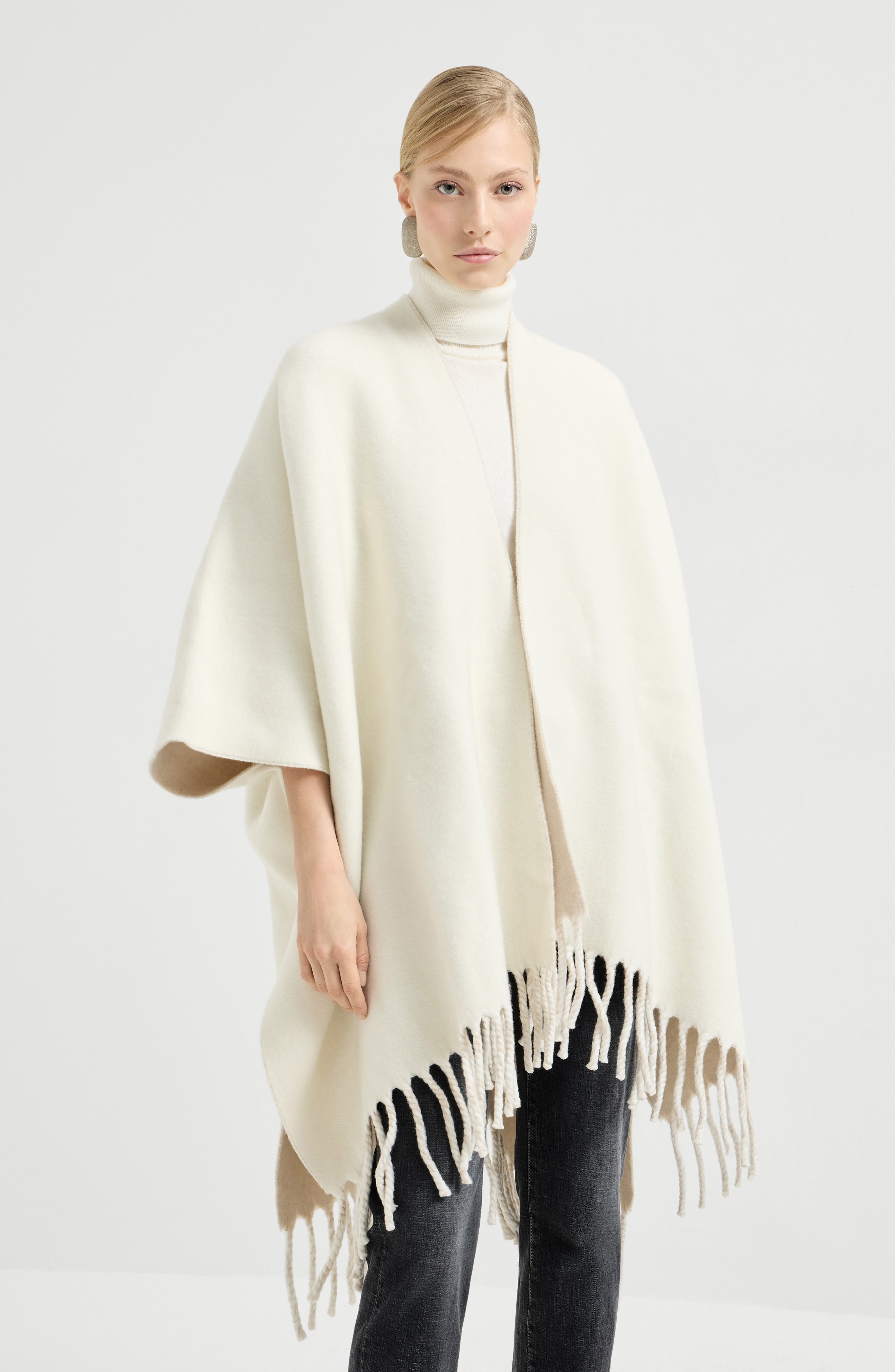Wool and cashmere double knit poncho - image 3