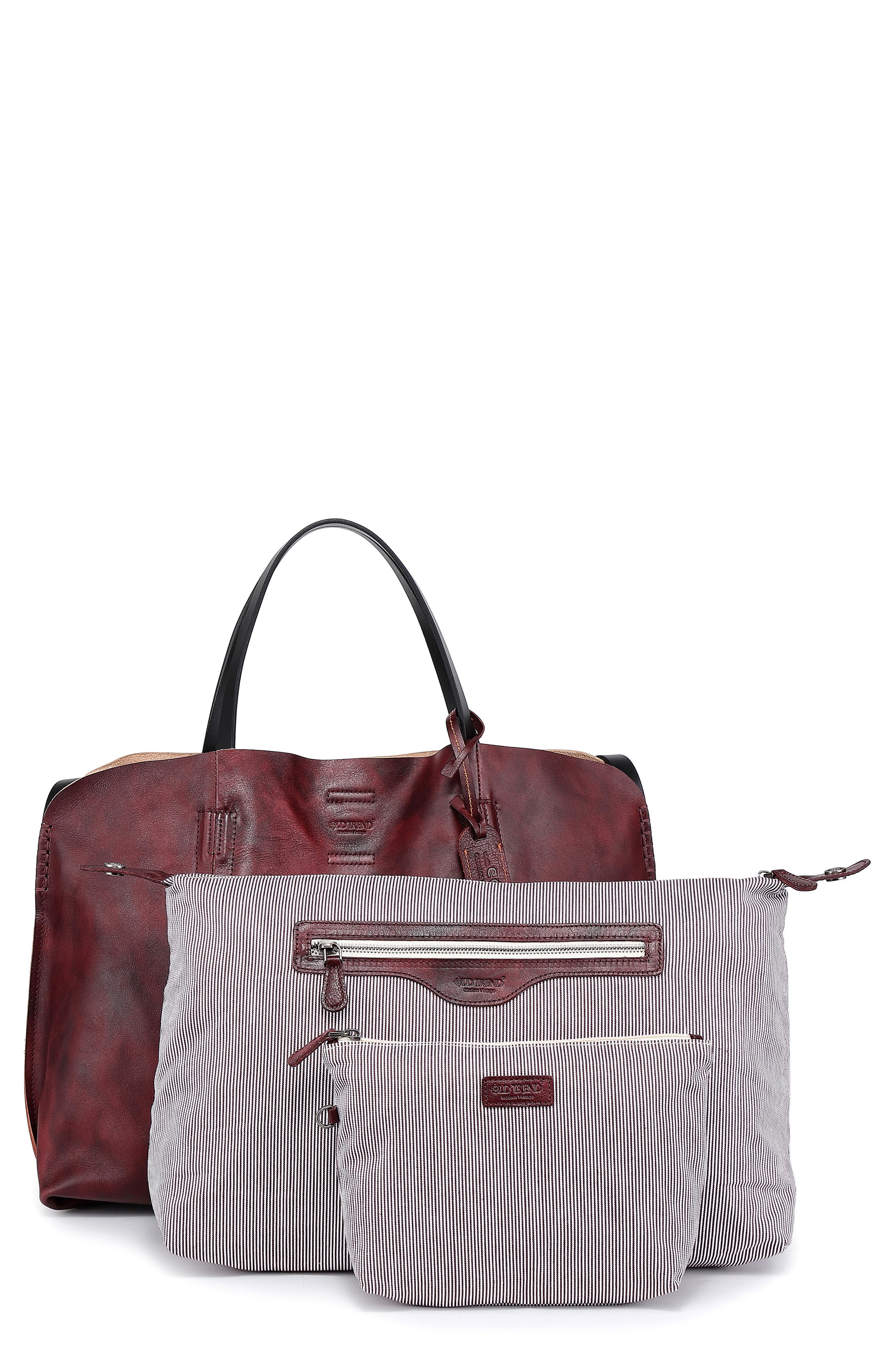 Forest Island Leather Tote Bag, Alternate, color, RUSTY RED