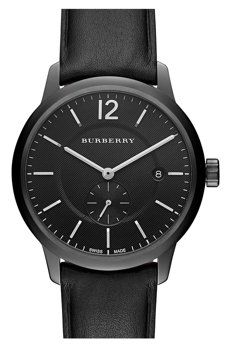 Textured Dial Watch, 40mm, Main, color, BLACK