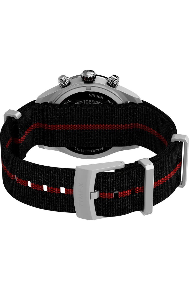 Timex<sup>®</sup> Waterbury Heritage Chronograph Webbing Strap Watch, 39mm, Alternate, color, Black