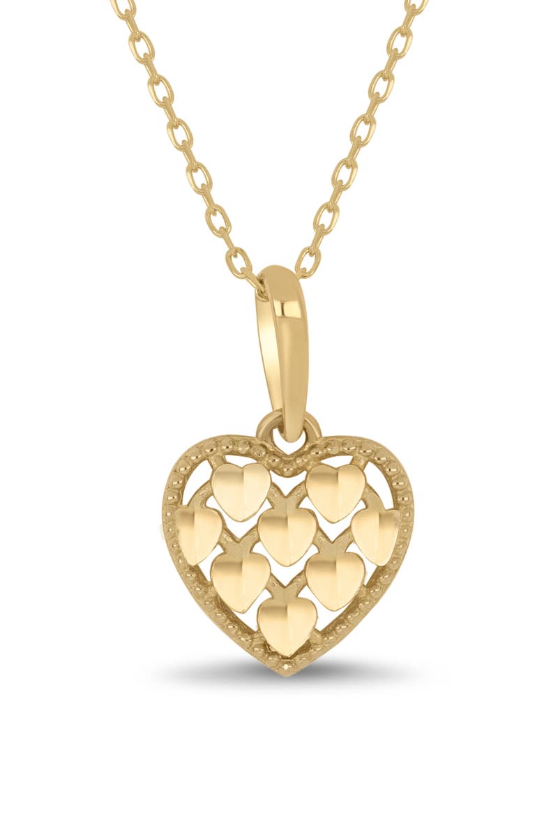 14K Gold Cutout Heart Pendant Necklace, Alternate, color, 14K YELLOW GOLD
