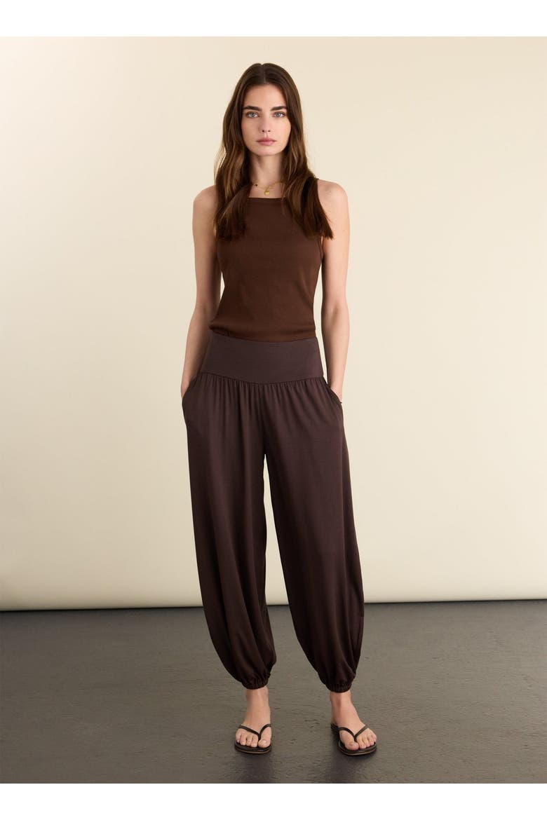 Otis Jersey Balloon trousers, Alternate, color, Dark Chocolate