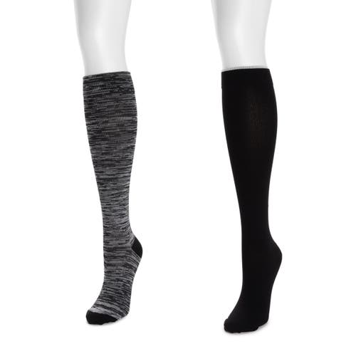 Muk Luks Nylon Blend Compression Socks 2 Pair Pack