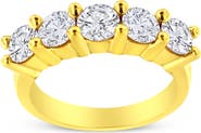 Haus of Brilliance 14K Gold Over Silver 2.0 Cttw Diamond 5 Stone Wedding Band Ring