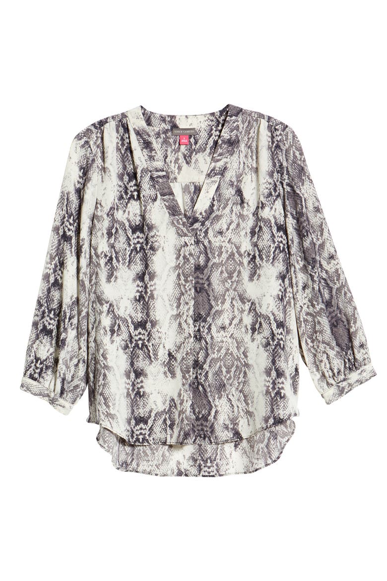 Snake Print Rumple Blouse, Alternate, color, RICH BLACK