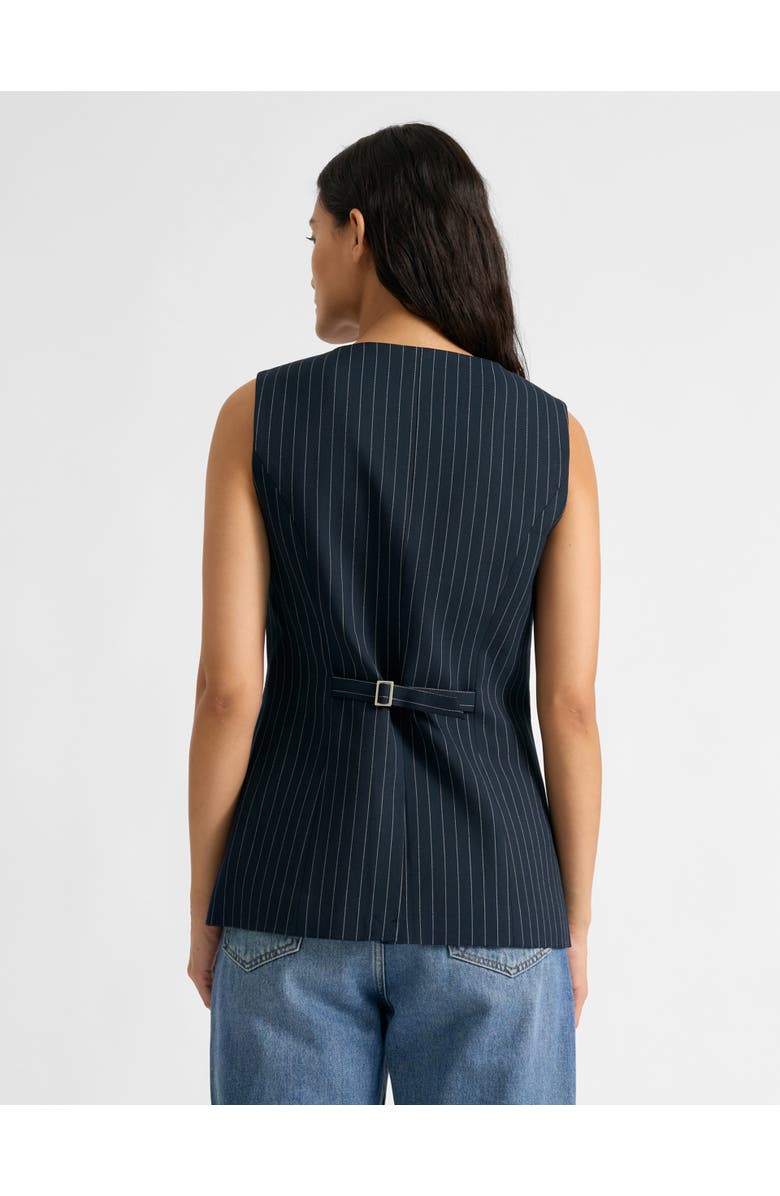 Albaray Pinstripe Waistcoat, Alternate, color, Navy