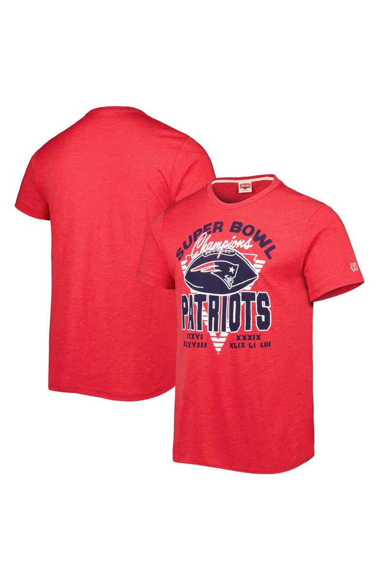 Homage Men's Homage Red New England Patriots Super Bowl Classics Tri-Blend T-Shirt, Main, color, Red