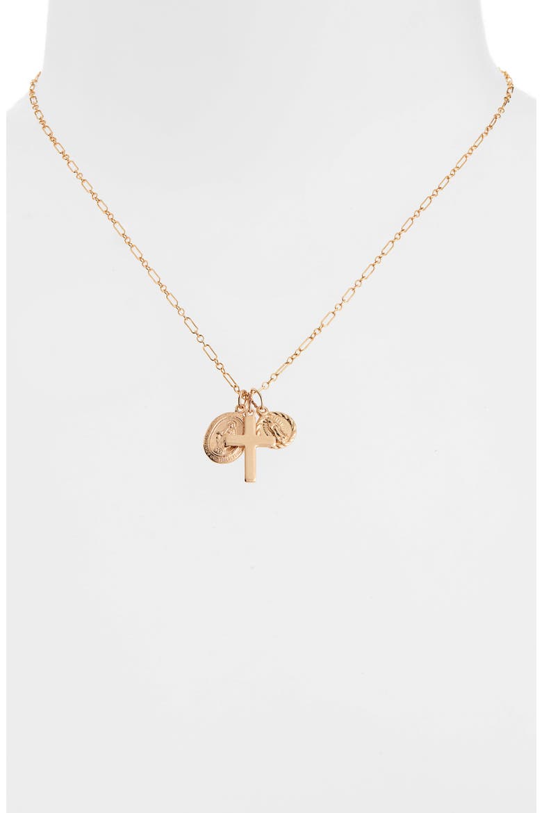 Mary and Me Pendant Necklace, Alternate, color, GOLD