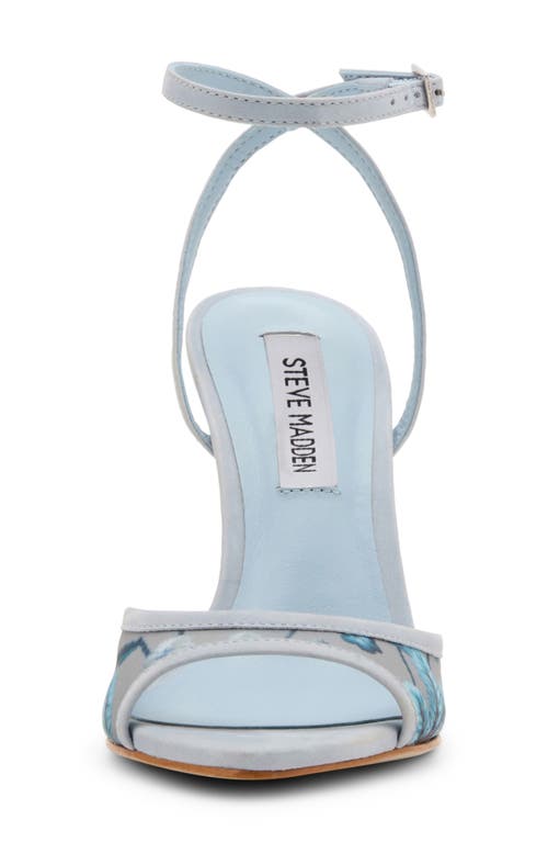 Steve Madden Beki Ankle Strap Pointed Toe Sandal In Light Blue Mesh