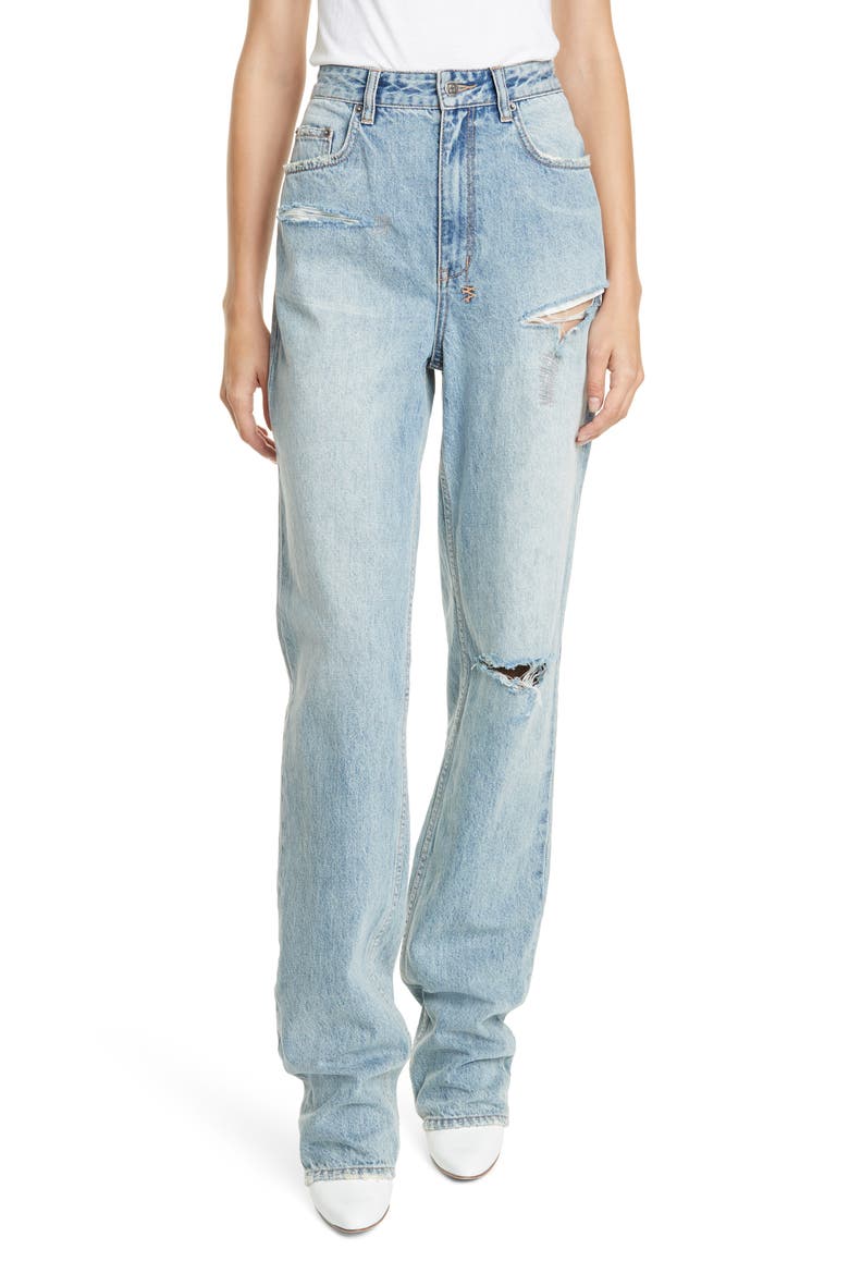 x Kendall Jenner Playback Ripped Jeans, Main, color, DENIM