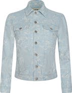 L'AGENCE Maven Floral Stitch Denim Jacket