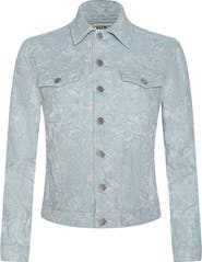 L'AGENCE Maven Floral Stitch Denim Jacket