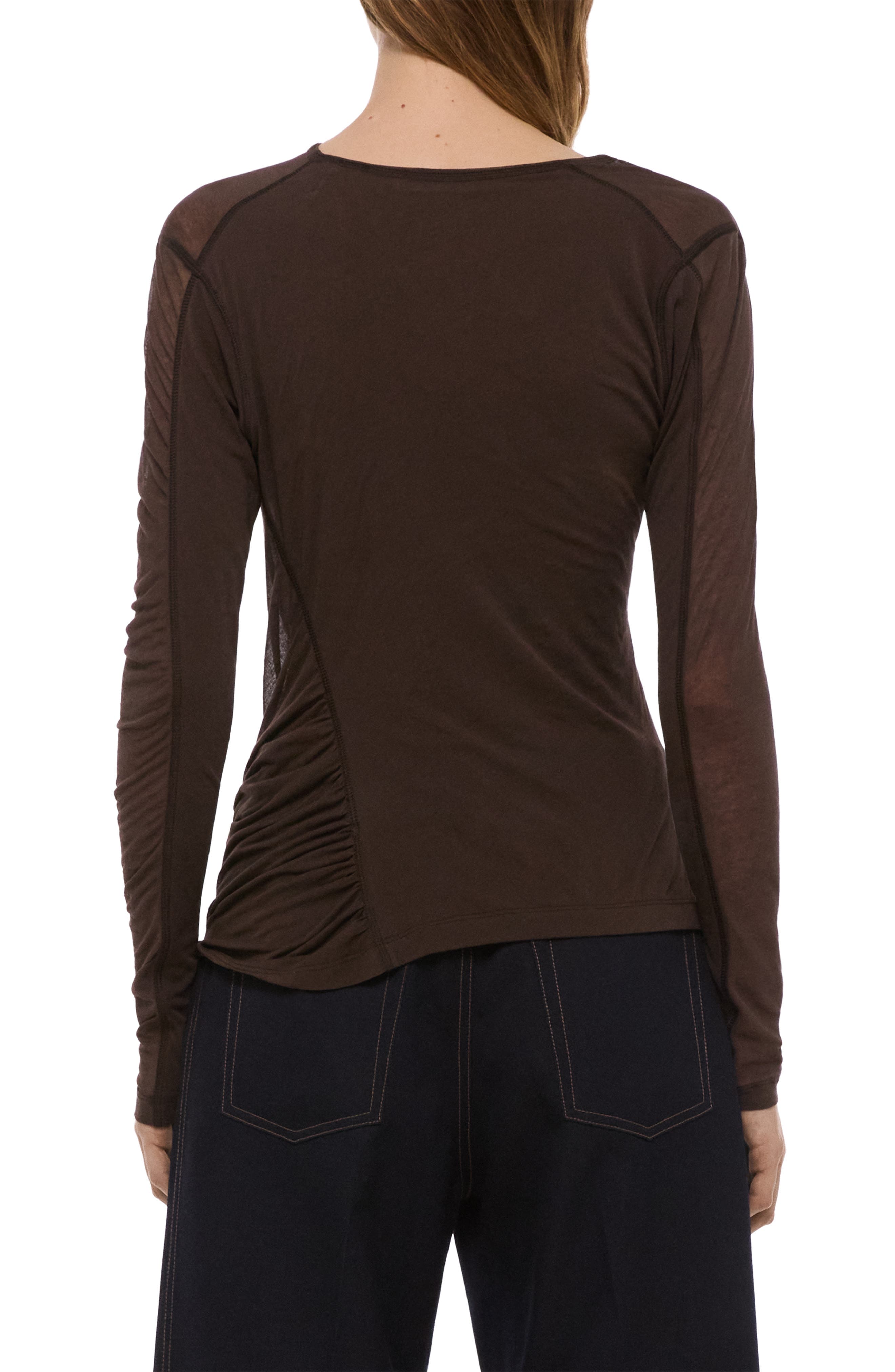 Ruched Asymmetric Hem Cotton Top - image 4