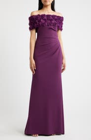 Eliza J Rosette Detail Off the Shoulder Gown